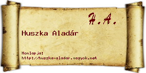 Huszka Aladár névjegykártya